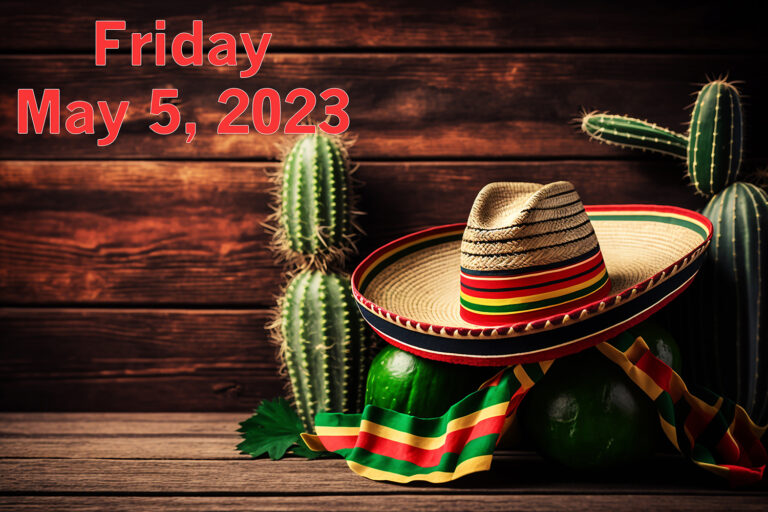 Cinco de Mayo holiday background with Mexican cactus and party s