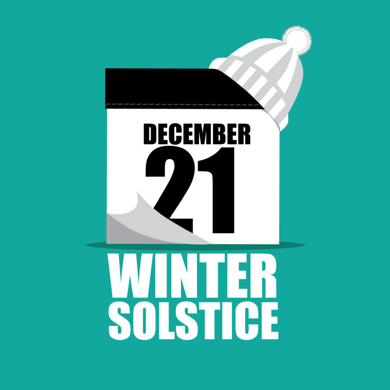 Winter Summer solstice illustration. Flat design. EPS 10 vector.