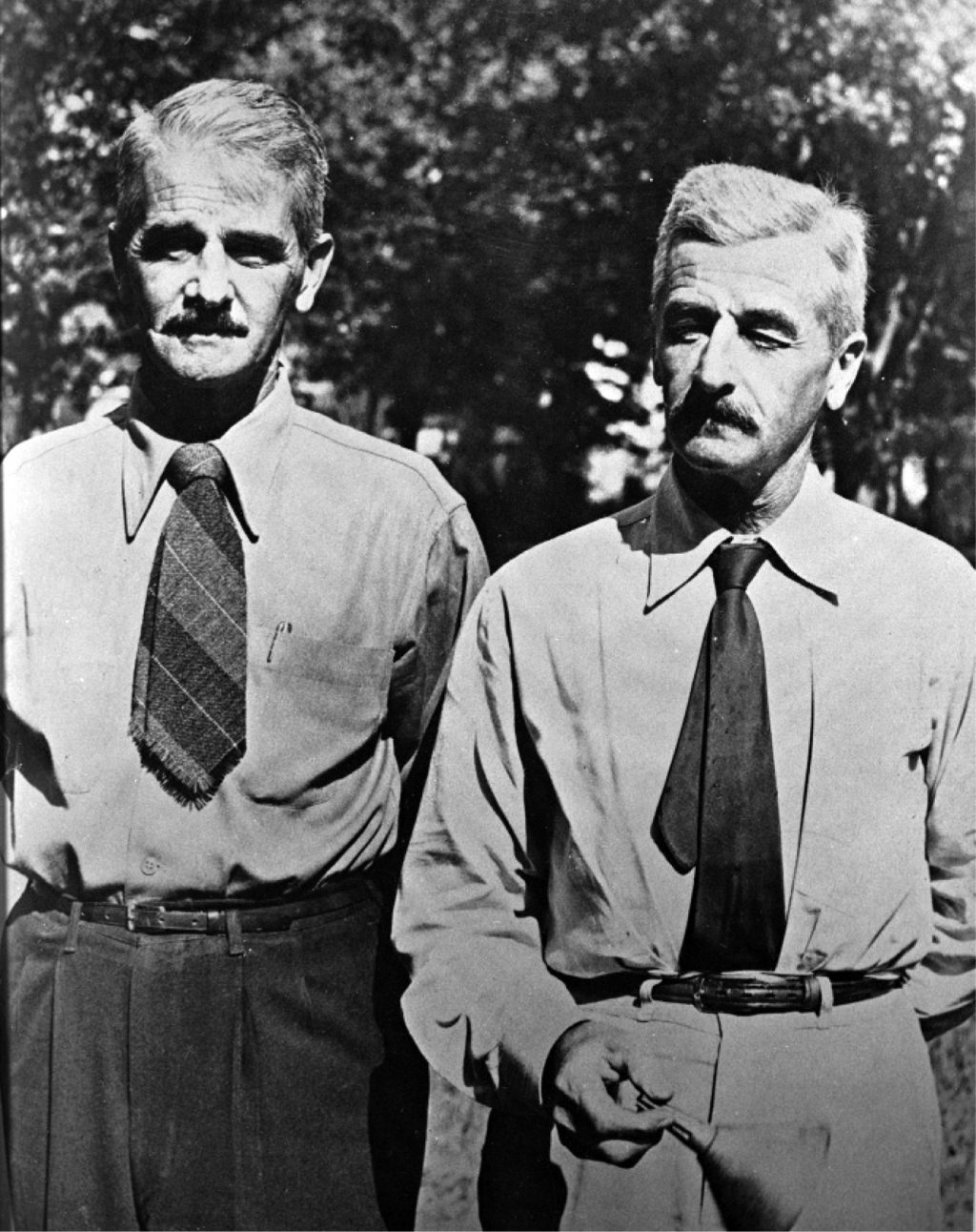 John and William Faulkner in the yard at Memory House, photograph by Phil Mullen.