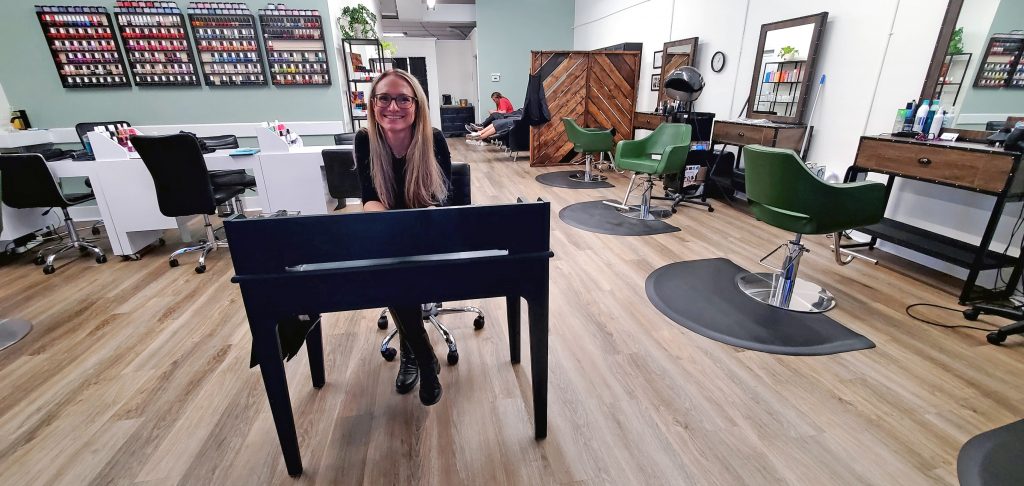 Margaret Boatright Hood, owner of Nolan Taylor salon in Oxford, Mississippi. Photograph September 30, 2022 by Newt Rayburn - The Local Voice.